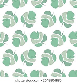 Abstract Green Clover Leaves Vector Graphic Seamless Pattern can be use for background and apparel design