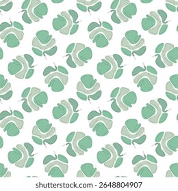 Abstract Green Clover Leaves Vector Graphic Seamless Pattern can be use for background and apparel design
