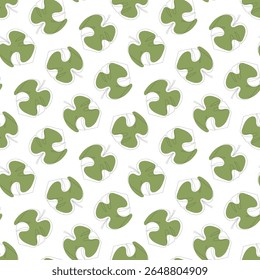 Abstract Green Clover Leaves Vector Graphic Seamless Pattern can be use for background and apparel design