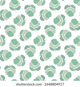 Abstract Green Clover Leaves Vector Graphic Seamless Pattern can be use for background and apparel design