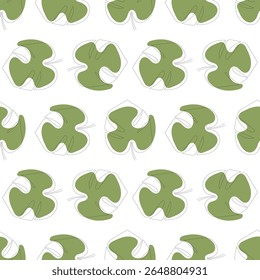 Abstract Green Clover Leaves Vector Graphic Seamless Pattern can be use for background and apparel design