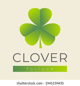 Abstract green clover logo irish shamrock luck,icon four leaves heart shape,sign ecological business company,symbol nature eco.Graphic design template.Simple clean vector logotyp isolated illustration