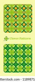 Abstract green clover pattern. Vector illustration on isolated background. Scalable design. Print for t-shirt or any other purpose