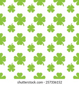 Abstract green clover seamless pattern. Vector illustration 