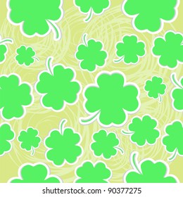Abstract green clover seamless vector background