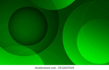 Abstract green color background with circles. Vector illustration