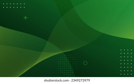 Abstrakter grüner Hintergrund. Dynamische Formen-Zusammensetzung. Vektordesign-Konzept. Dekoratives Weblayout oder Plakat, Banner
