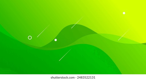 Abstract green color background. Dynamic shapes composition. Eps10 vector