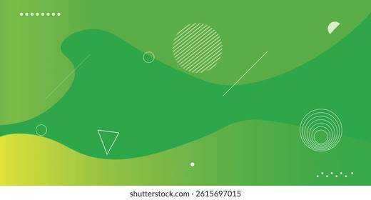 Abstract green color background. Dynamic shapes composition. Eps10 vector