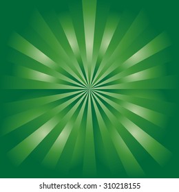 Abstract green color burst background. Vector illustration.