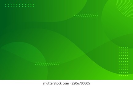 Abstract green color gradient background. Dynamic shapes composition with geometric elements. Vector illustration