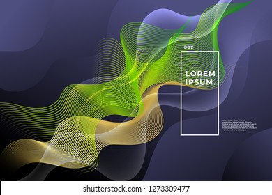 Abstract Green Color Gradient Soft Wave Background, Green, Black, Vector Illustration, Modern Background.