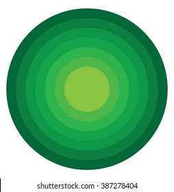 Abstract green color graphic with circular, circle pattern.
