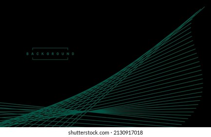 Abstract green color lines on black background
