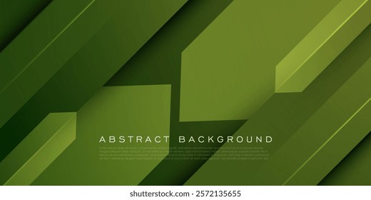 Abstract green color overlap papercut 3D background design. Trendy background style. Eps10 vector