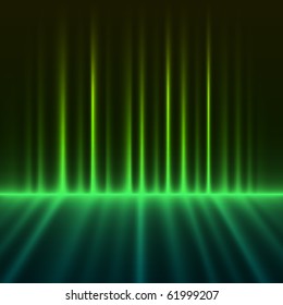 aurora boreal boreal de color verde abstracto se ilumina con fondo vectorial.