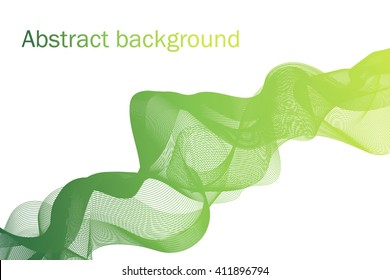 Abstract green colored wavy background. Vector EPS 10
