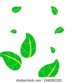 Abstract green colorful Leaves background pattern - Illustration , Textile, Plant, Leaf, Wallpaper, white background, Painted Image, Springtime, Season, Leaf, wallpaper