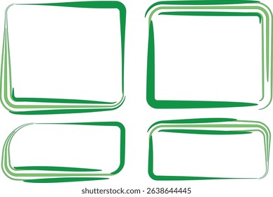abstract green colorful line art geometric shapes borders set