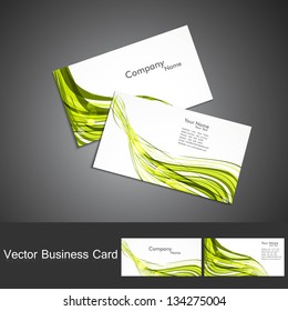 abstract green colorful wave business card set vector