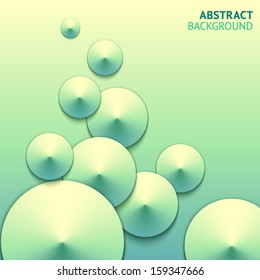 Abstract green cones bright vector background