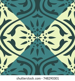 abstract green contemporary pattern on two tone