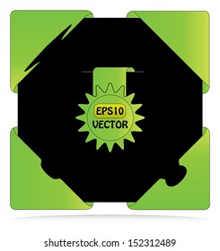 Abstract green corner label, vector illustration. Isolated editable vector design. Variable types of corner vector design. 