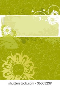 abstract green creative artwork background with flower