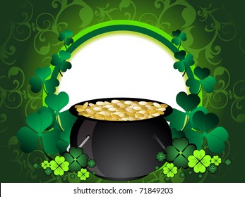 abstract green creative floral background with earthenware, shamrock