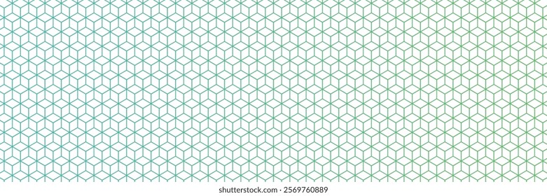 Abstract green cube hexagon pattern background with seamless geometric design, Polygon vector illustration great for eco-friendly, nature-inspired, or modern digital projects