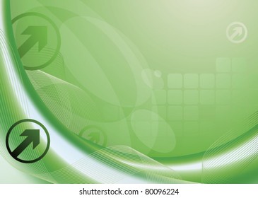 Abstract Green Curve Background