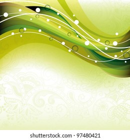Abstract Green Curve Background