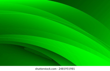 Abstract green curve background. Fluid shapes composition. Vector illustration