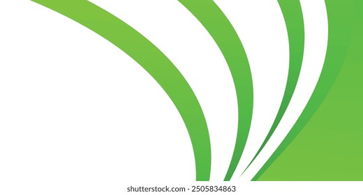 Abstract green curve banner background.