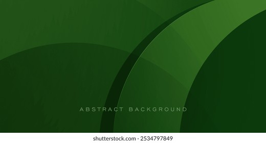 Abstract green curve banner background with simple papercut shadow pattern. Green background with modern design. Eps10 vector