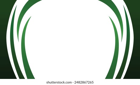 Abstract green curve border vector background. Modern abstract green curve banner background with copy space.