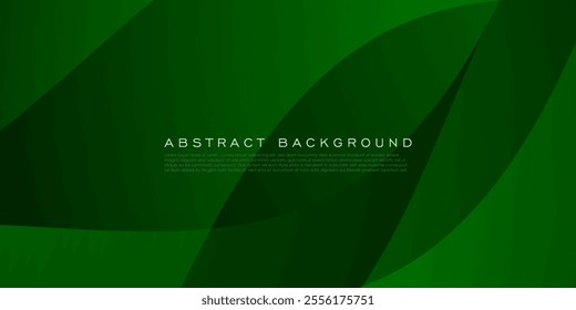 Abstract green curve design background with simple papercut shapes pattern. Green background with modern style element. Eps10 vector