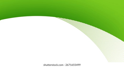 Abstract Green Curve Design with Space. Perfect for presentations or web banners. Modern trendy design in vector illustration
