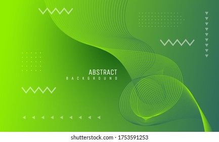 fondo de líneas de curva verde abstracta. Moderno, minimalista, adecuado para tapices, banners, fondos, tarjetas, ilustraciones de libros, páginas de aterrizaje, etc.