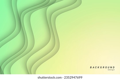 Resumen diseño de fondo vectorial de papel de curva verde