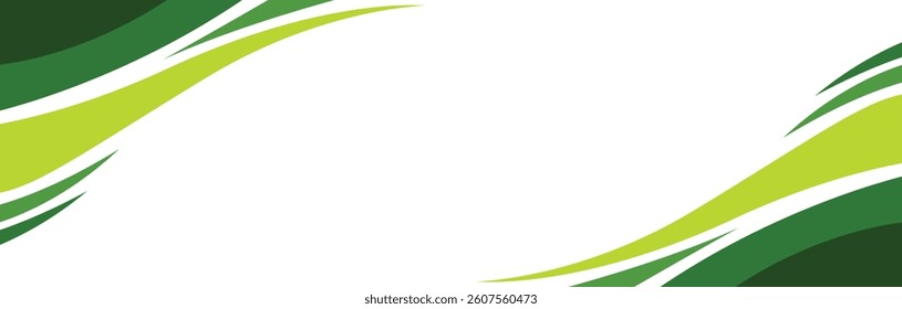 abstract green curve with white background. modern green wave vector template