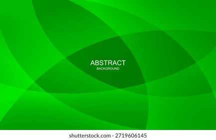 Abstract green curved background, dynamic composition of layered curved shapes.