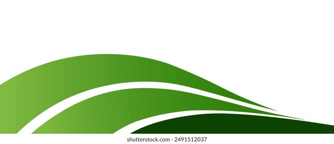 Abstract green curved banner background. vector eps10
