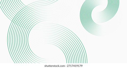 Padrão de linha curva verde abstrato no fundo branco com estilo moderno mínimo. Design moderno e criativo na moda em ilustração vetorial