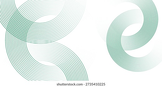 Abstract Green Curved Line Pattern on White Background with Minimal Modern Style. Modern creative trendy design 