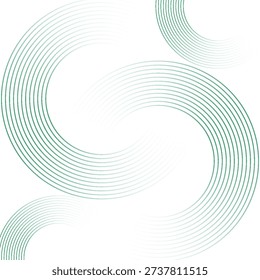 Abstract Green Curved Line Pattern on White Background with Minimal Modern Style. Modern creative trendy design in vector illustration