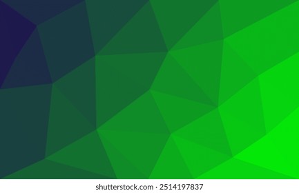 Abstrakter grüner und dunkelblauer Farbverlauf-Hintergrund. Hintergrundvorlage für Abstufungsgrafik. Geometrisches Polygonmusterelement 