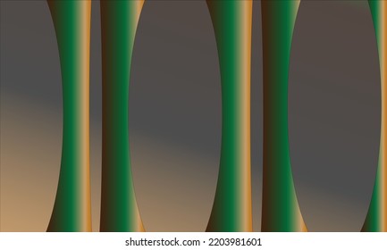 abstract green, dark brown, light brown, orange and gray