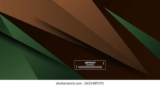 Abstract green and dark brown triangle background. Simple overlapping triangle shape pattern background. Vector Eps10