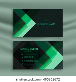 abstract green dark theme business card template